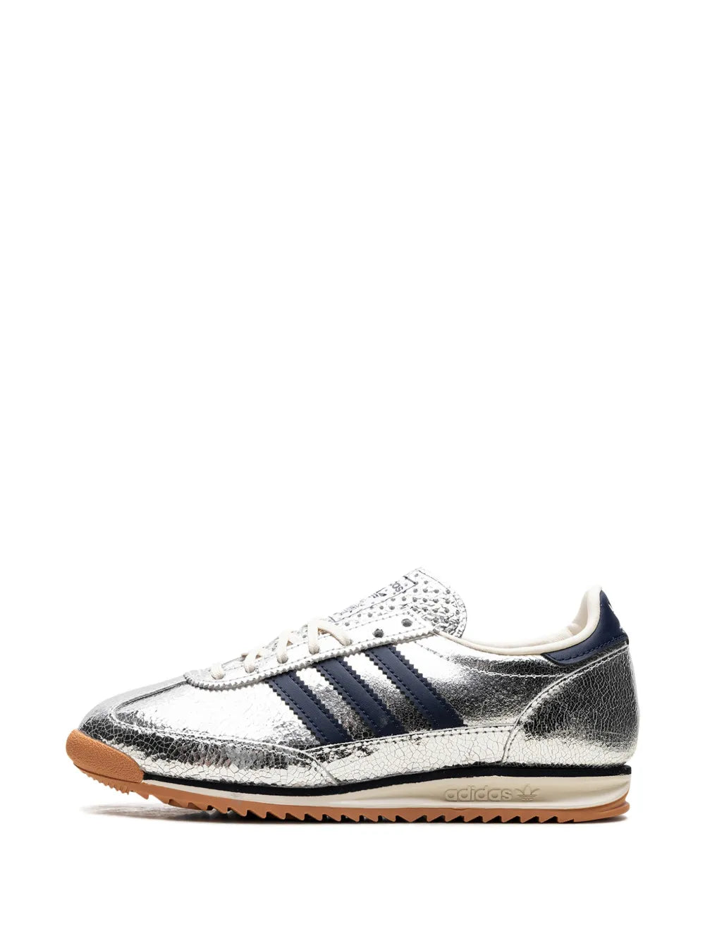 adidas Sl 72 Silver Metallic/Collegiate Navy Sneakers — Silver-Tone — Size US M 9 - US W 10.5 — Detail View