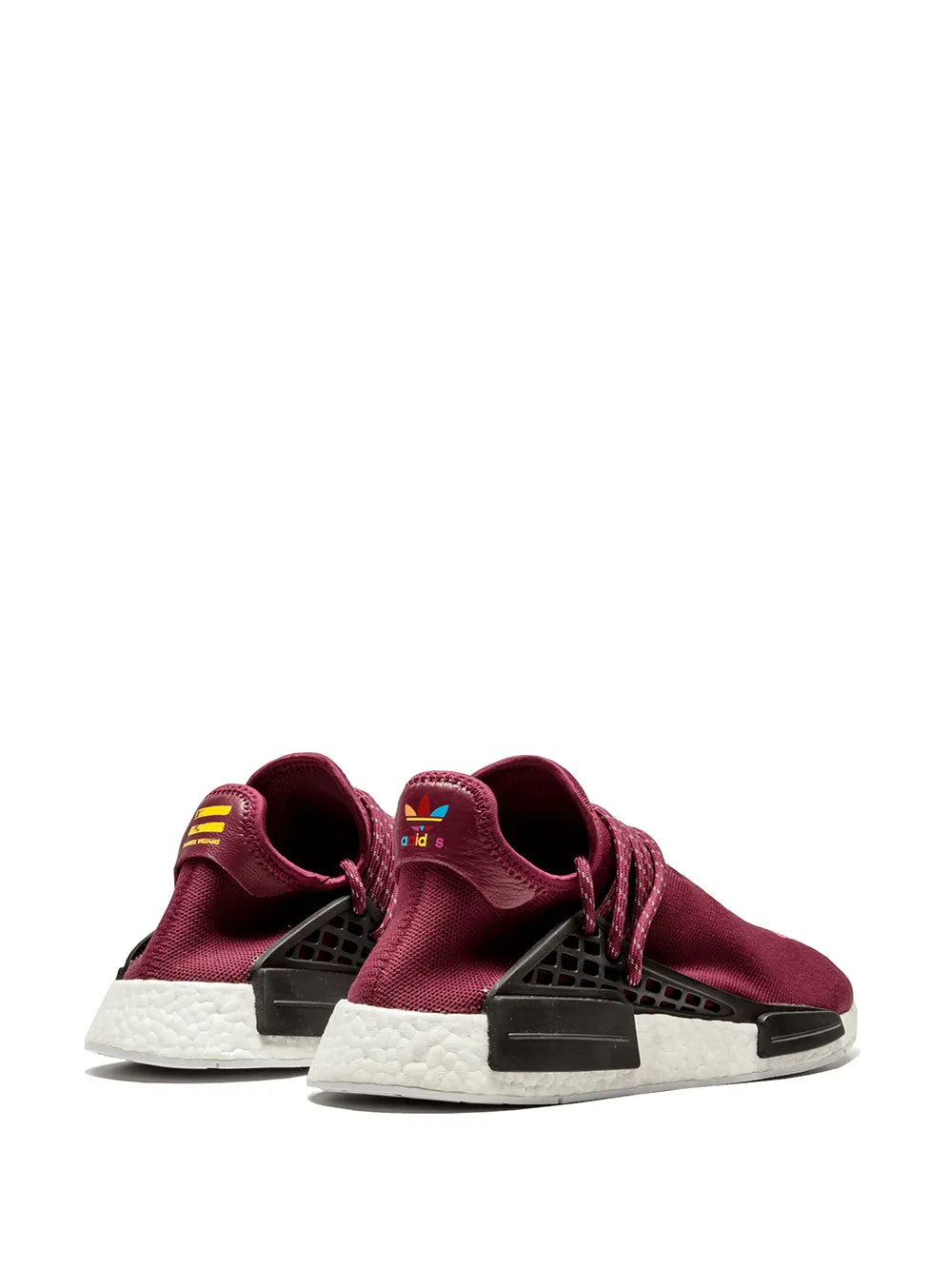 adidas X Parrell Williams Human Race Nmd Friends And Family Sneakers — Burgundy/Black/White — Size US M 6 - US W 7.5 — Back View