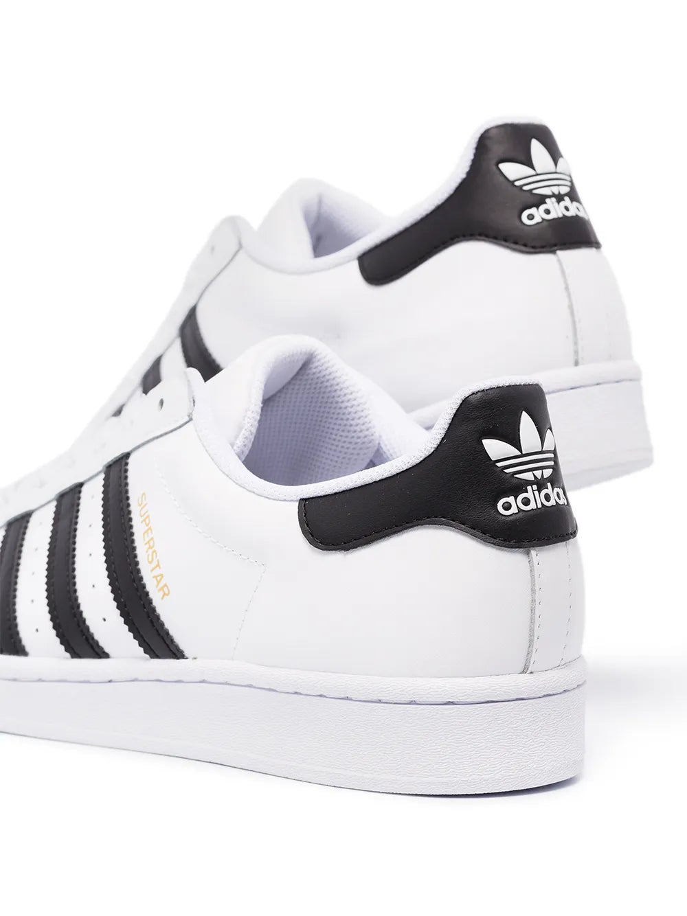 adidas Superstar White/Black Sneakers — White/Black — Size US M 9.5 - US W 11 — Back View