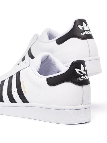 adidas Superstar White/Black Sneakers — White/Black — Size US M 9.5 - US W 11 — Back View