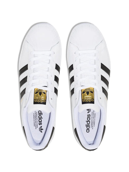 adidas Superstar White/Black Sneakers — White/Black — Size US M 9.5 - US W 11 — Top View