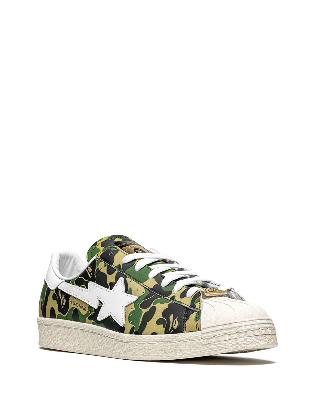 adidas X Bape Superstar Green Camo Sneakers — Same as shown — Size US M 8 - US W 9.5 — Side View