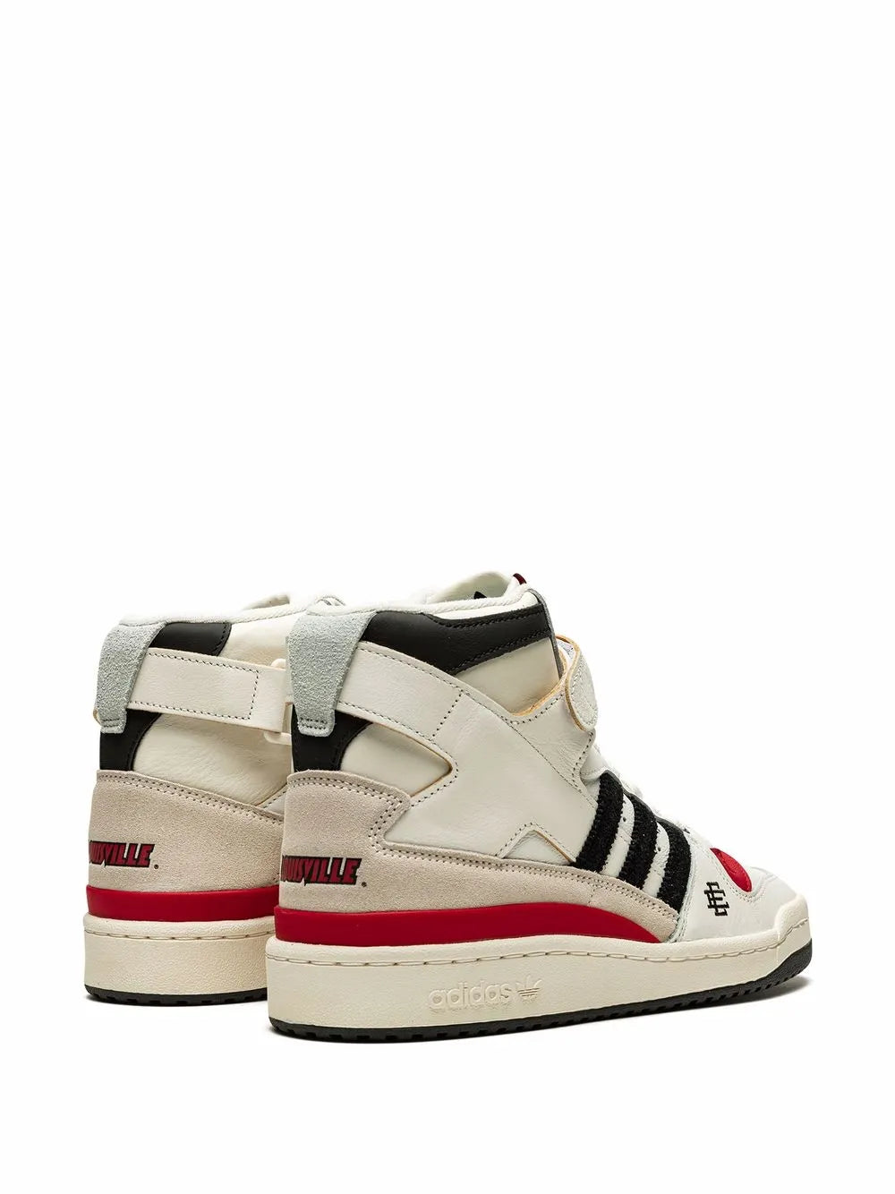 adidas X Eric Emanuel Forum 84 High Louisville Sneakers — Cloud White/Core Black/Team Power Red — Size US M 4 - US W 5.5 — Back View