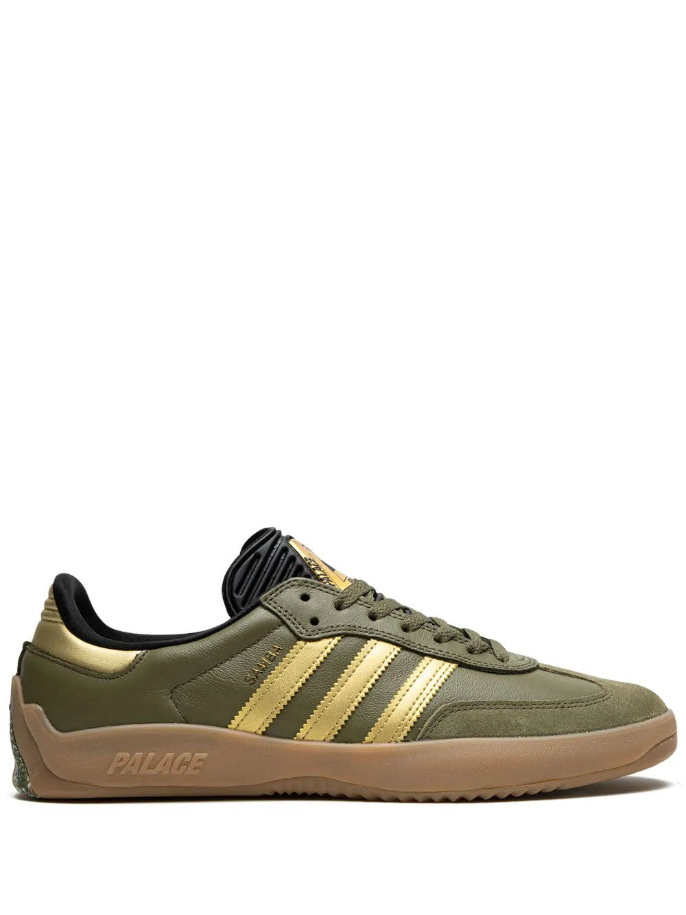 adidas X Palace Puig Samba Olive Gold Sneakers — Dark Green — Size US M 6 - US W 7.5 — Front View