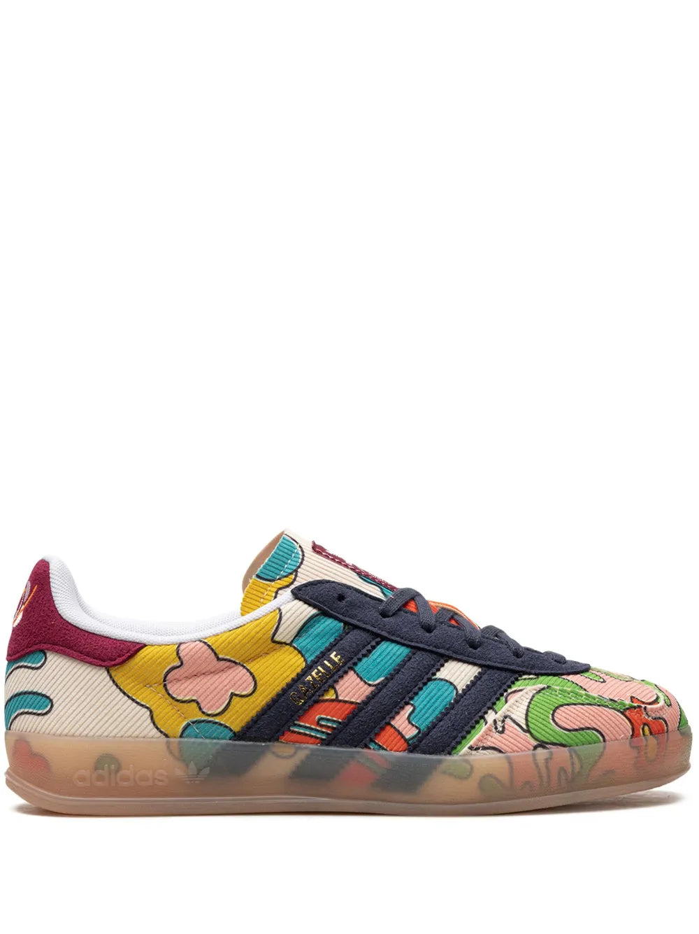 adidas X Sean Wotherspoon Gazelle Indoor Corduroy Sneakers — White — Size US M 9 - US W 10.5 — Front View