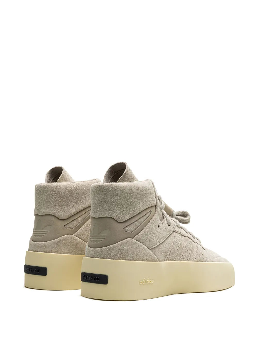 adidas X Fear Of God Athletics 86 Hi Sesame Sneakers — Taupe Grey — Size US M 4 - US W 5.5 — Back View