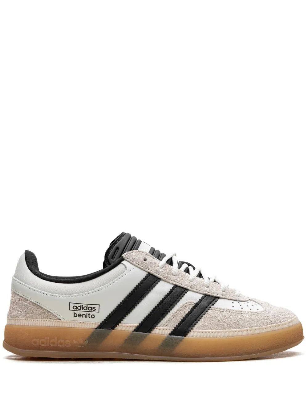 adidas X Bad Bunny Gazelle Indoor Off White Sneakers — Cream White/Black — Size US M 8 - US W 9.5 — Front View