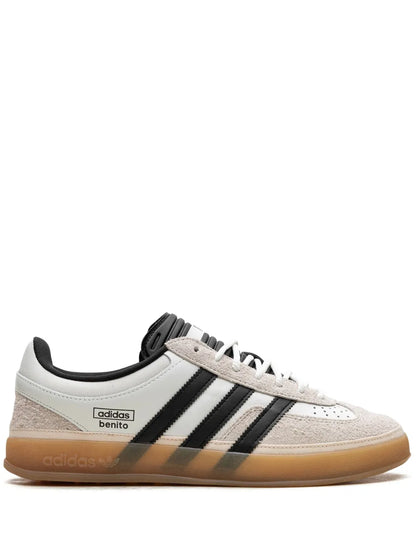 adidas X Bad Bunny Gazelle Indoor Off White Sneakers — Cream White/Black — Size US M 8 - US W 9.5 — Front View