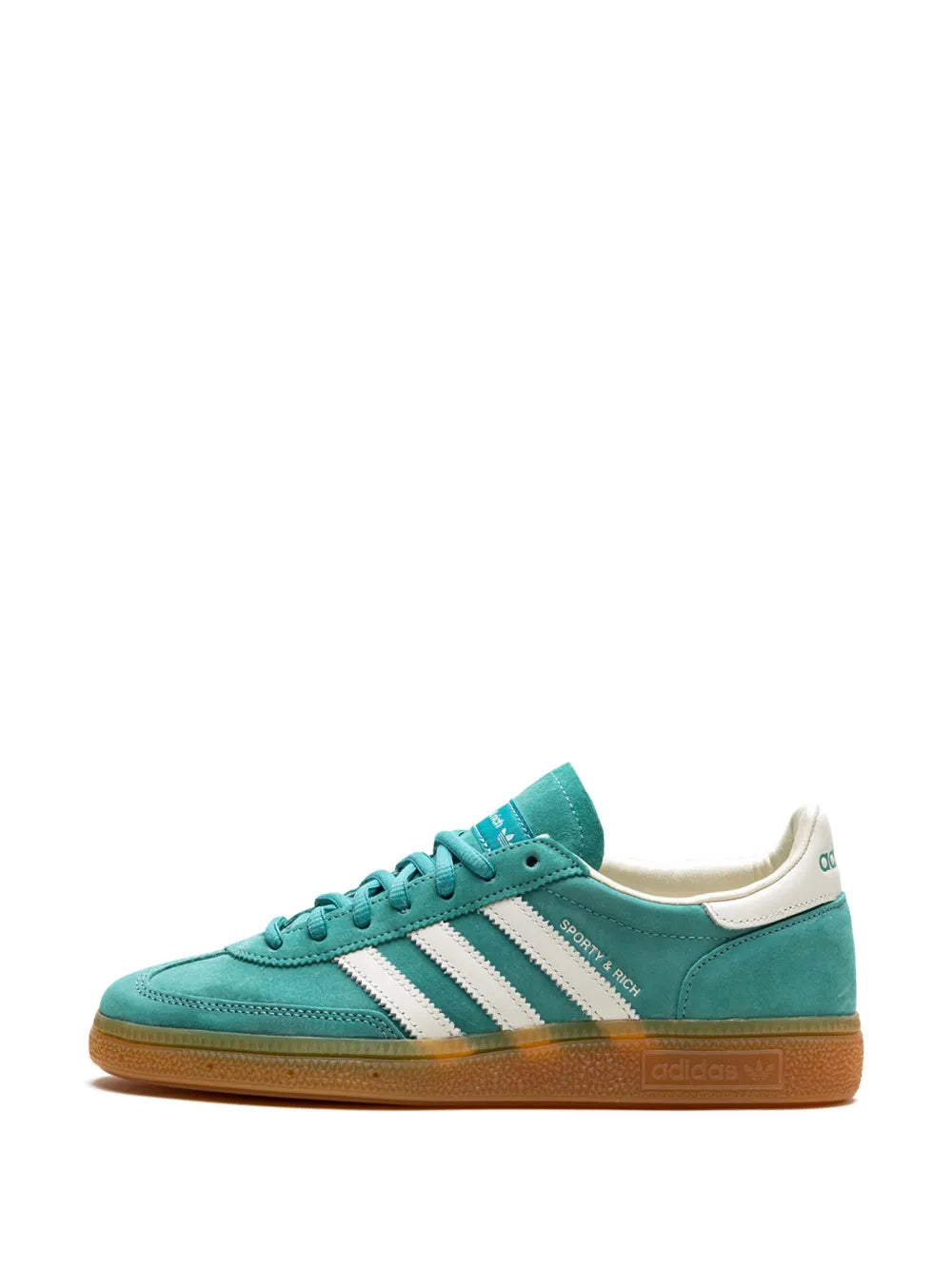 adidas X Sport & Rich Handball Spezial Green Sneakers — Green/White — Size US M 9 - US W 10.5 — Detail View