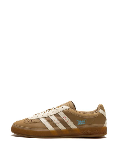 adidas X Bad Bunny X Lionel Messi Gazelle Indoor Cardboard Sneakers — Cardboard/Cream White/Wild Brown — Size US M 8 - US W 9.5 — Detail View