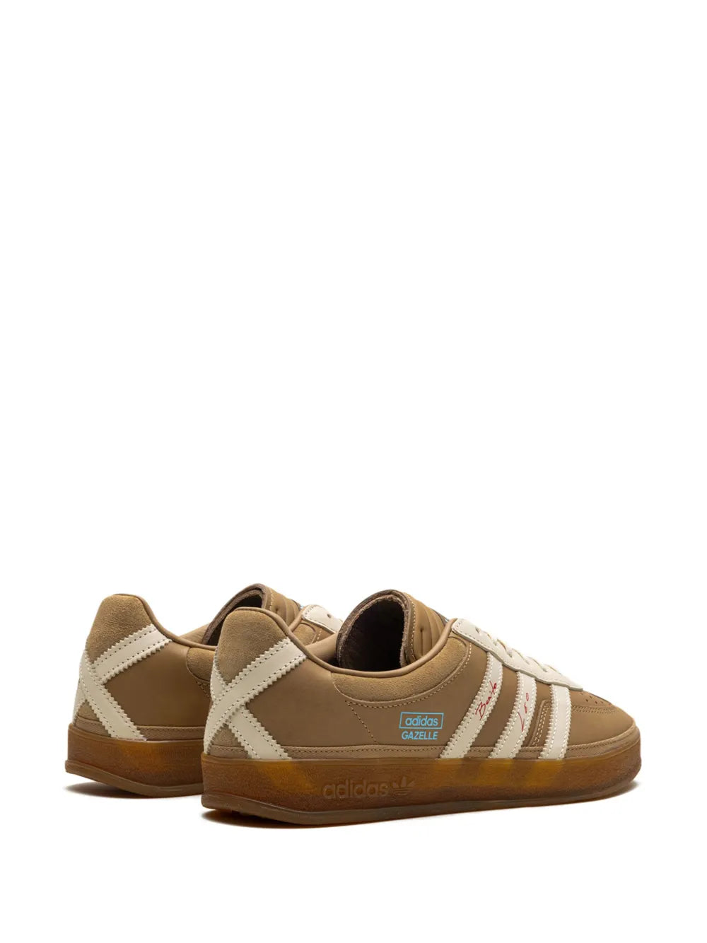 adidas X Bad Bunny X Lionel Messi Gazelle Indoor Cardboard Sneakers — Cardboard/Cream White/Wild Brown — Size US M 8 - US W 9.5 — Back View