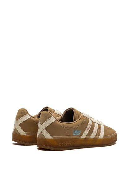 adidas X Bad Bunny X Lionel Messi Gazelle Indoor Cardboard Sneakers — Cardboard/Cream White/Wild Brown — Size US M 8 - US W 9.5 — Back View