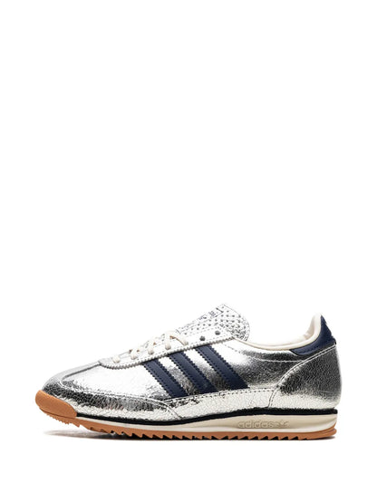 adidas Sl 72 Silver Metallic/Collegiate Navy Sneakers — Silver-Tone — Size US M 9 - US W 10.5 — Detail View
