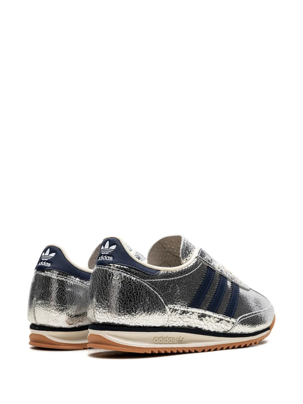 adidas Sl 72 Silver Metallic/Collegiate Navy Sneakers — Silver-Tone — Size US M 9 - US W 10.5 — Back View