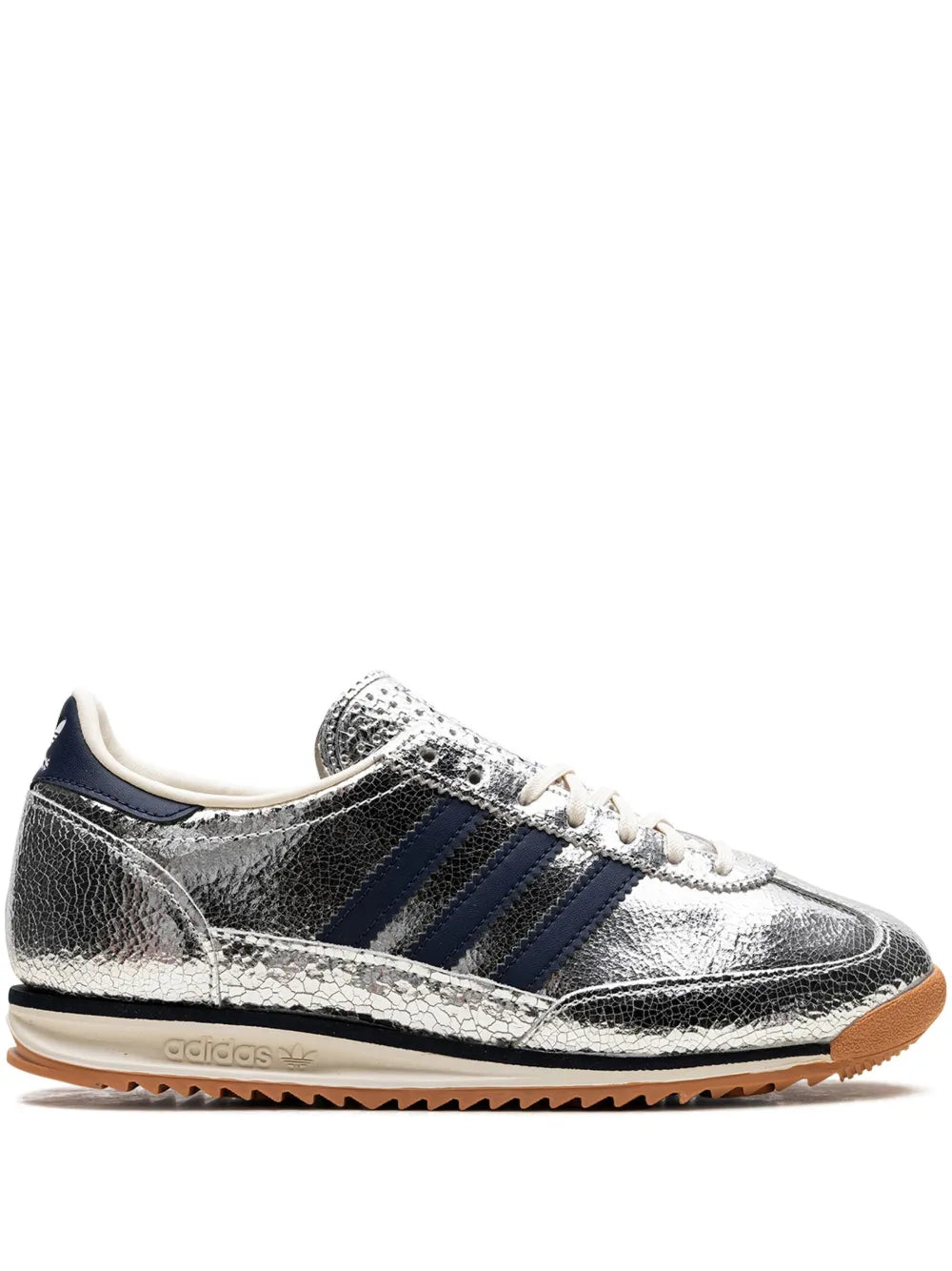 adidas Sl 72 Silver Metallic/Collegiate Navy Sneakers — Silver-Tone — Size US M 9 - US W 10.5 — Front View