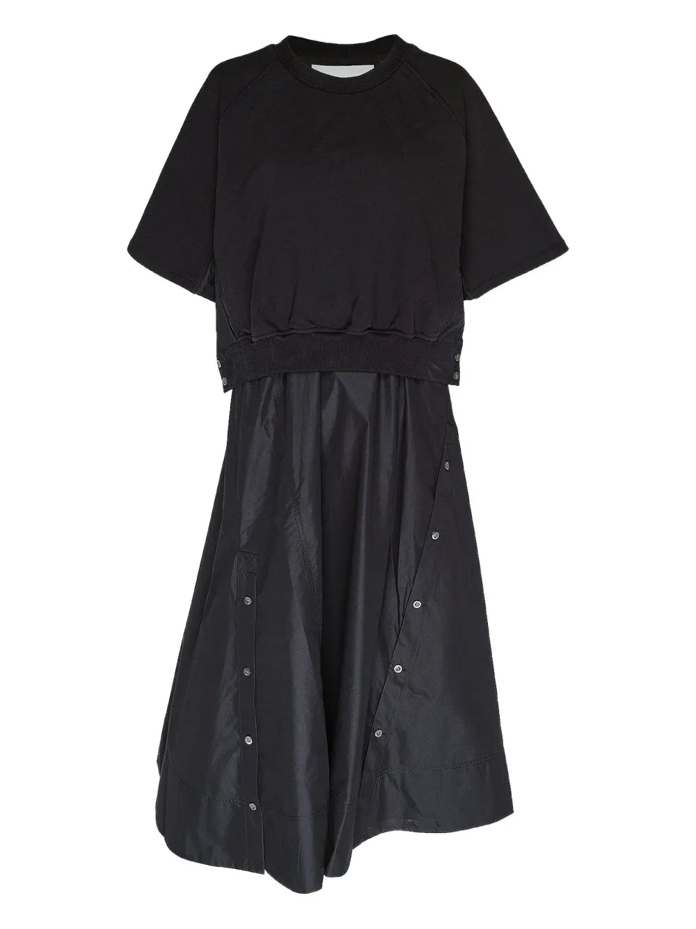 31 Phillip Lim Sweatshirt Paneled Dress — Black/ Red — Size XS — Front View