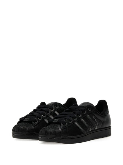adidas Superstar Ii Shell-Toe Three-Stripe Sneakers — Black — Size US M 4 - US W 5.5 — Side View