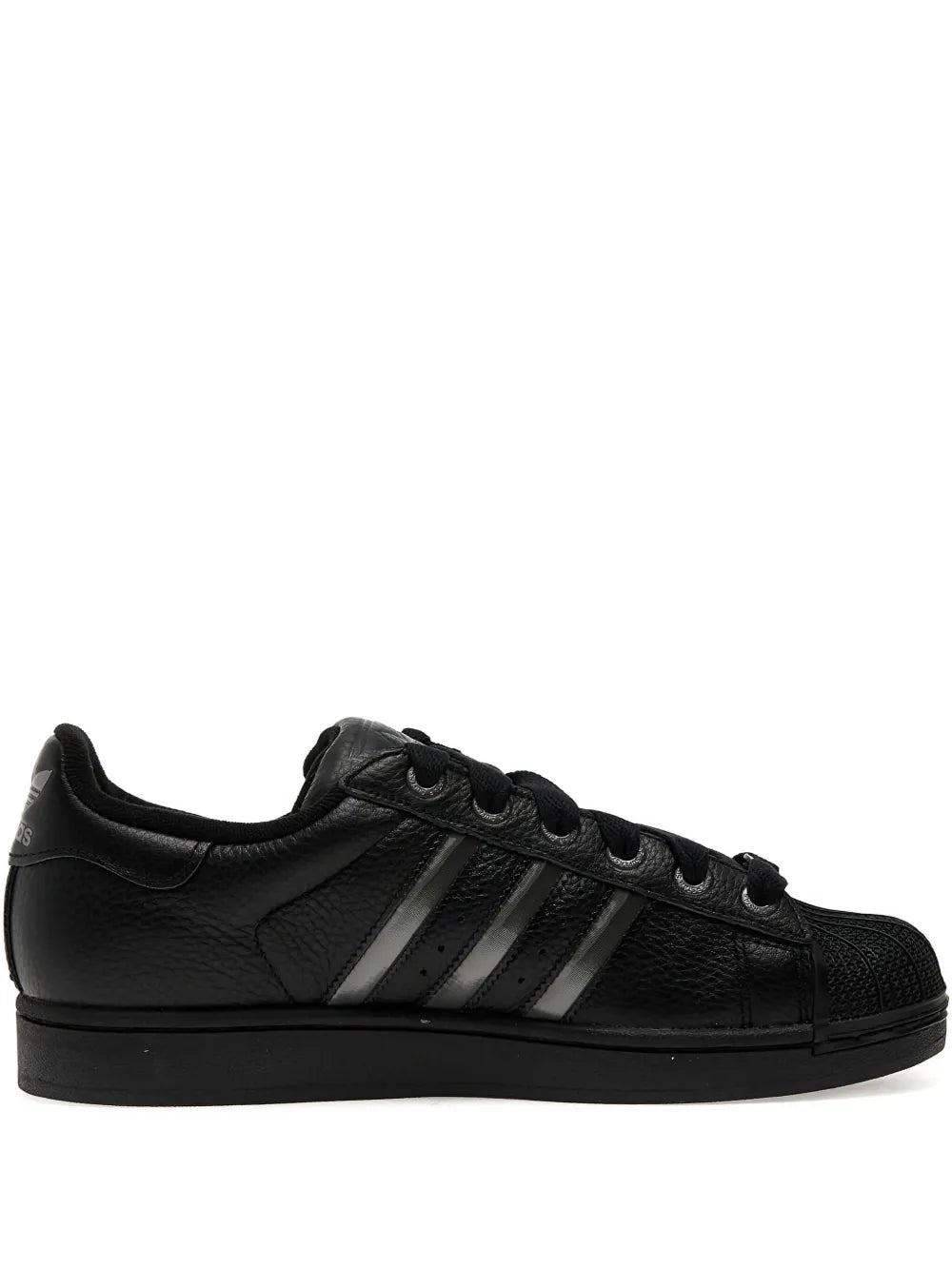 adidas Superstar Ii Shell-Toe Three-Stripe Sneakers — Black — Size US M 4 - US W 5.5 — Front View