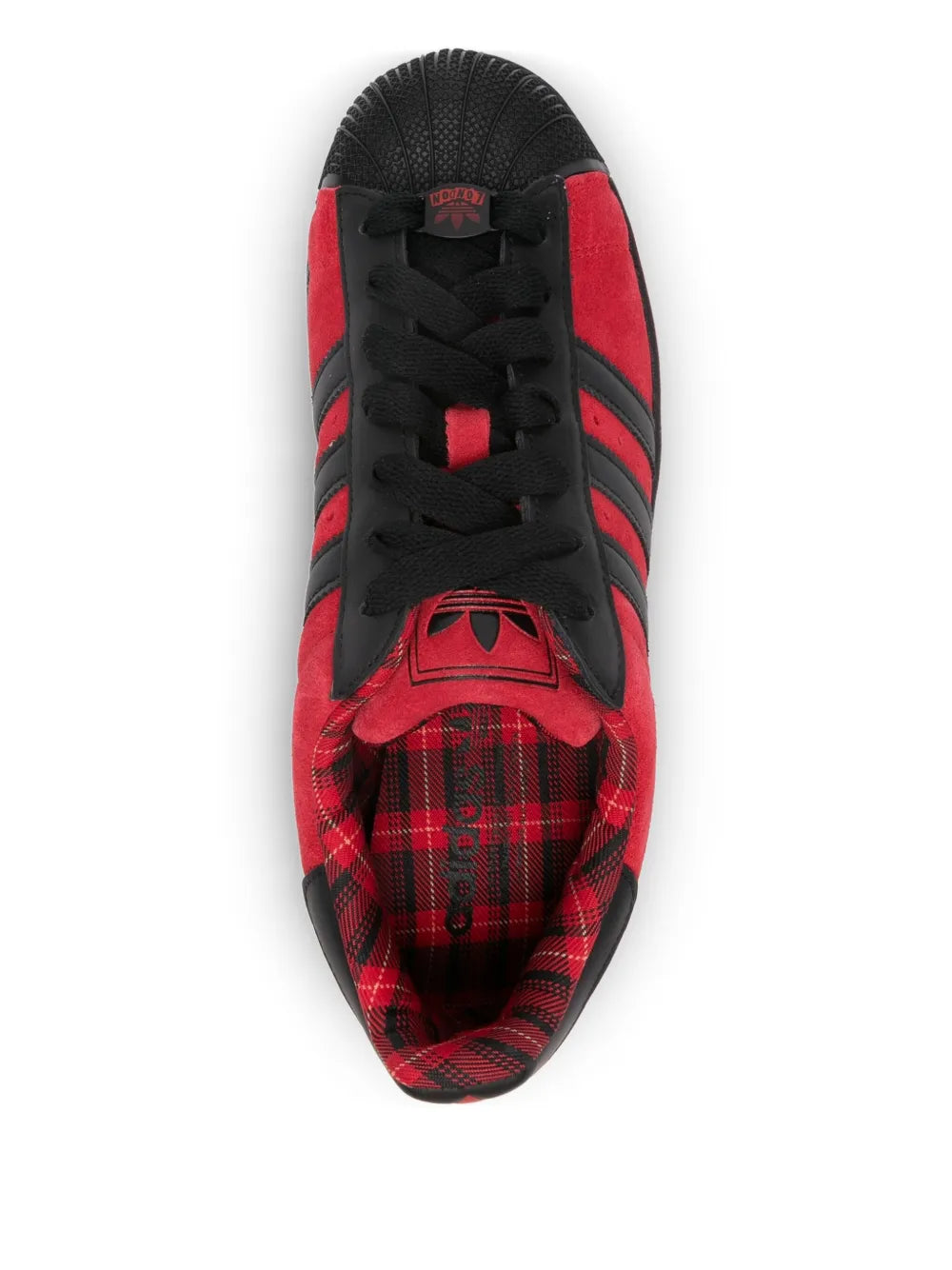 adidas Superstar Ii Sneakers — Scarlet Red — Size US M 4 - US W 5.5 — Top View