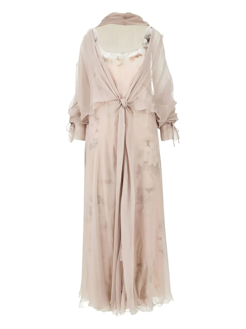 Alberta Ferretti Floral Print Midi Dress — Pink — Size S — Front View