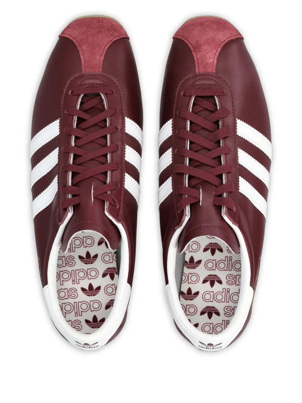 adidas Three Stripes Paris Sneakers — Dark Red — Size US M 9.5 - US W 11 — Top View