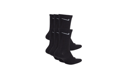EVERYDAY CUSHIONED ADULT 6 PAIR CREW SOCKS "Black" SX7666 010